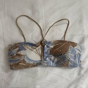 Aerie Blue and Tan Bikini Top